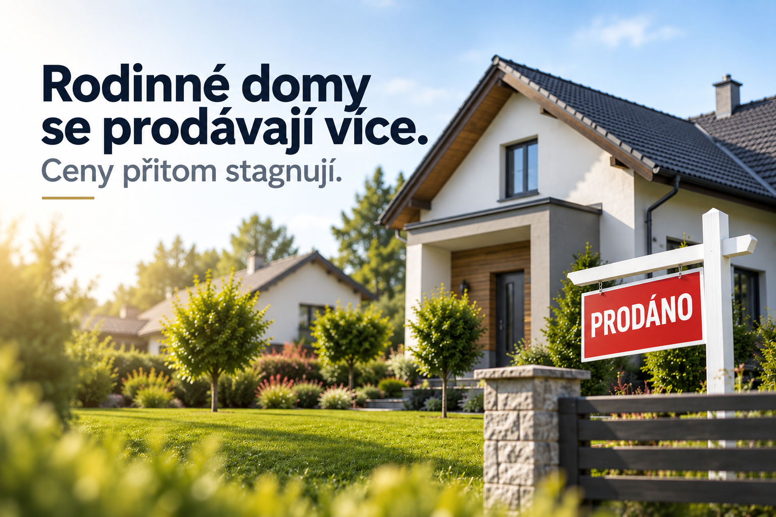 RODINNÉ DOMY SE PRODÁVAJÍ VÍCE. CENY PŘITOM STAGNUJÍ