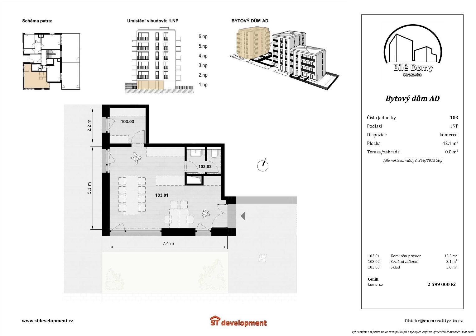 KOMERČNÍ PROSTOR BÍLÉ DOMY OTROKOVICE 42 m2