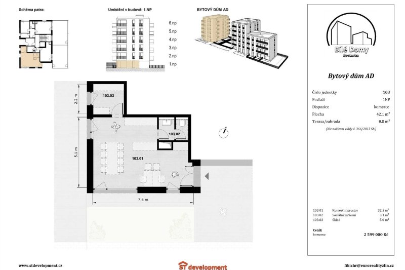 KOMERČNÍ PROSTOR BÍLÉ DOMY OTROKOVICE 42 m2