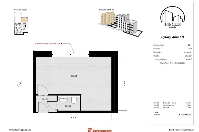 KOMERČNÍ PROSTOR BÍLÉ DOMY OTROKOVICE 26 m2