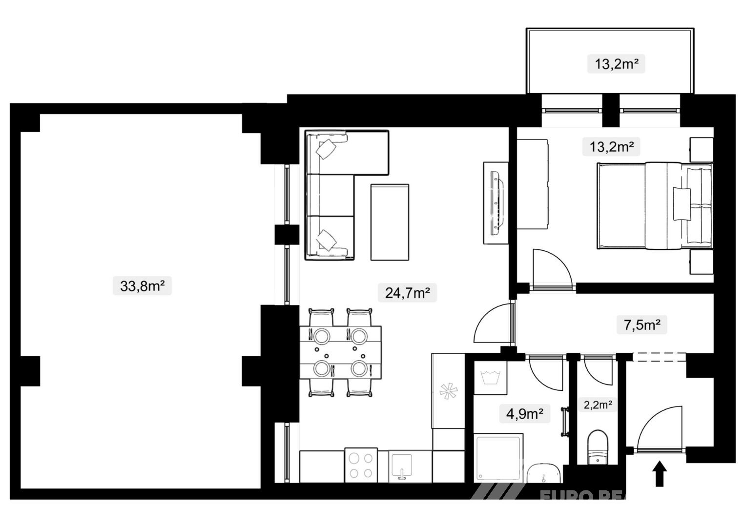 2+KK REZIDENCE ČECHOVA PŘEROV 54m2 + TERASA 33m2