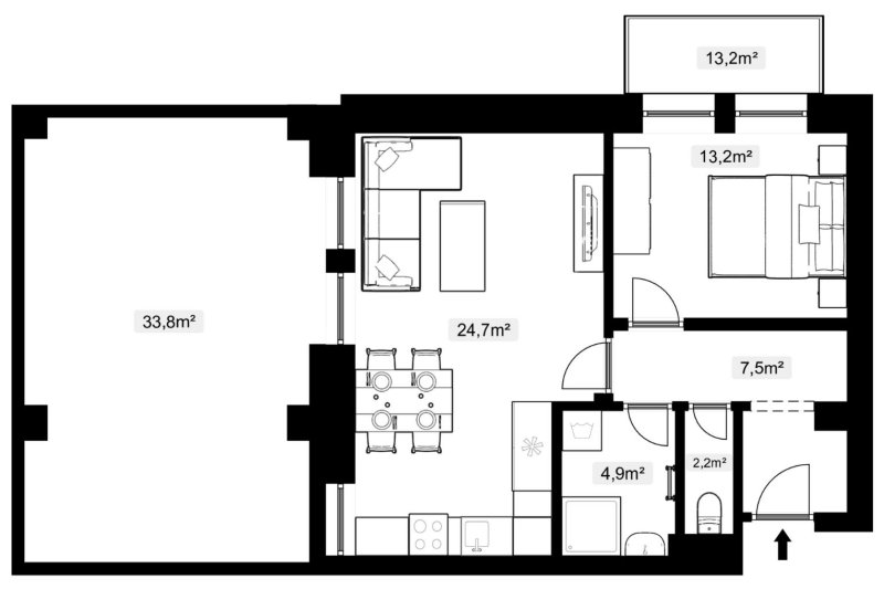 2+KK REZIDENCE ČECHOVA PŘEROV 54m2 + TERASA 33m2