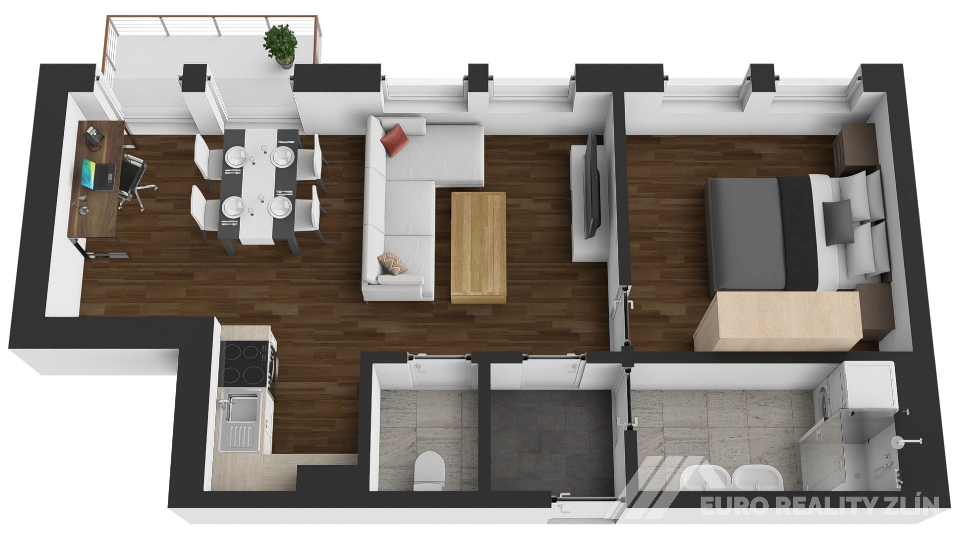 2+KK REZIDENCE ČECHOVA PŘEROV 59m2 + BALKON 3,8m2