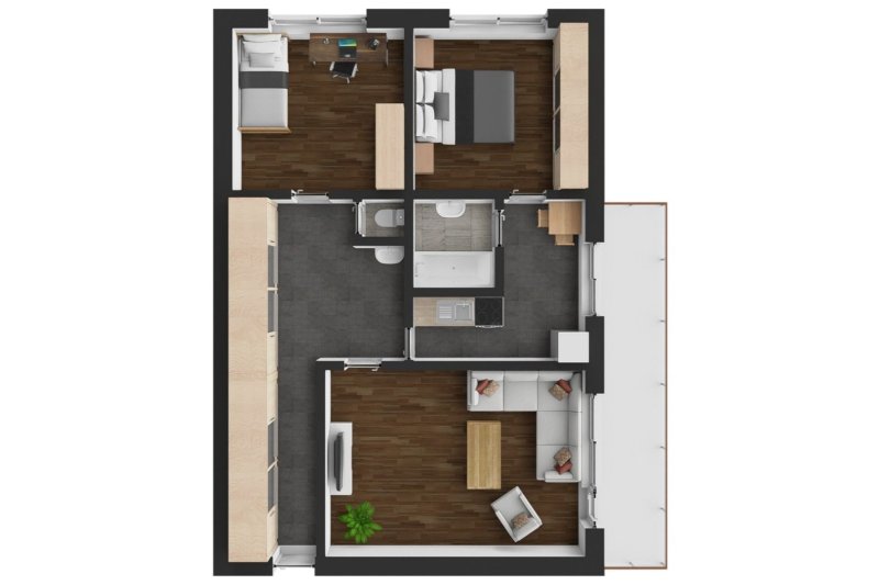 3+1 CENTRUM MĚSTA, CIHLOVÝ BYT 72m2, K REKONSTRUKCI