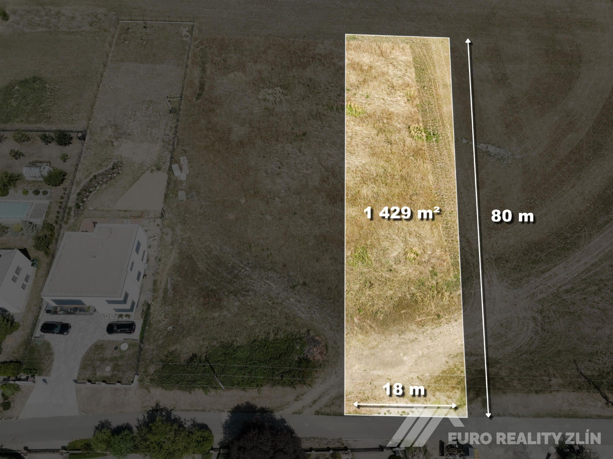 Stavební pozemek 1 429 m² Zlín, Ostrá Horka 