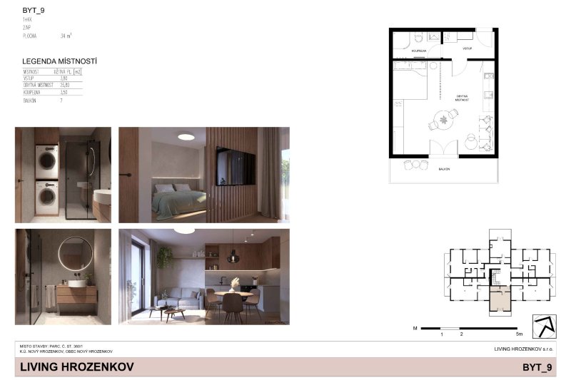 Living Hrozenkov – byt 1+kk s balkonem 7 m²